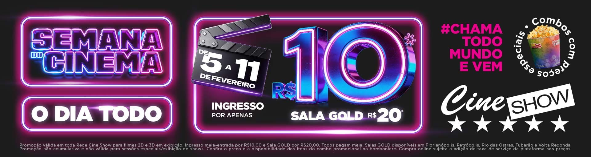 Banner: Semana do Cinema - Gold